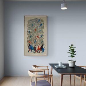 Wild animal under a tree gond painting