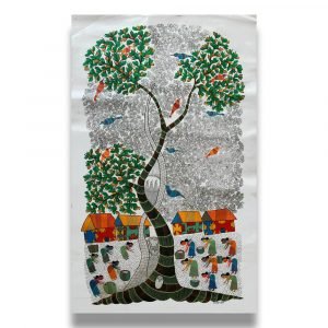 tribalwomen collecting mahua canvas painting 2