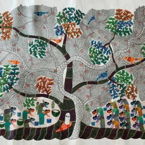 women collect mahua canvas painting