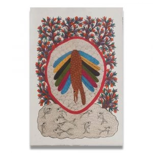 Bird-hunting-fish-gond-art