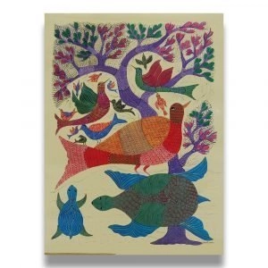 Birds and turtles wall painting