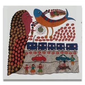 Corona-and-humans-Gond-Art
