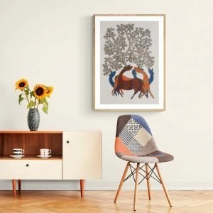 Deer-family-resting-under-a-tree-wall-art