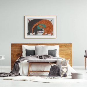 Monitor-Lizards-and-Peacock-Tribal-Painting