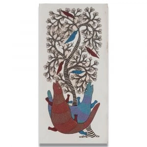 Monitor-Lizards-under-a-tree-Gond-Art