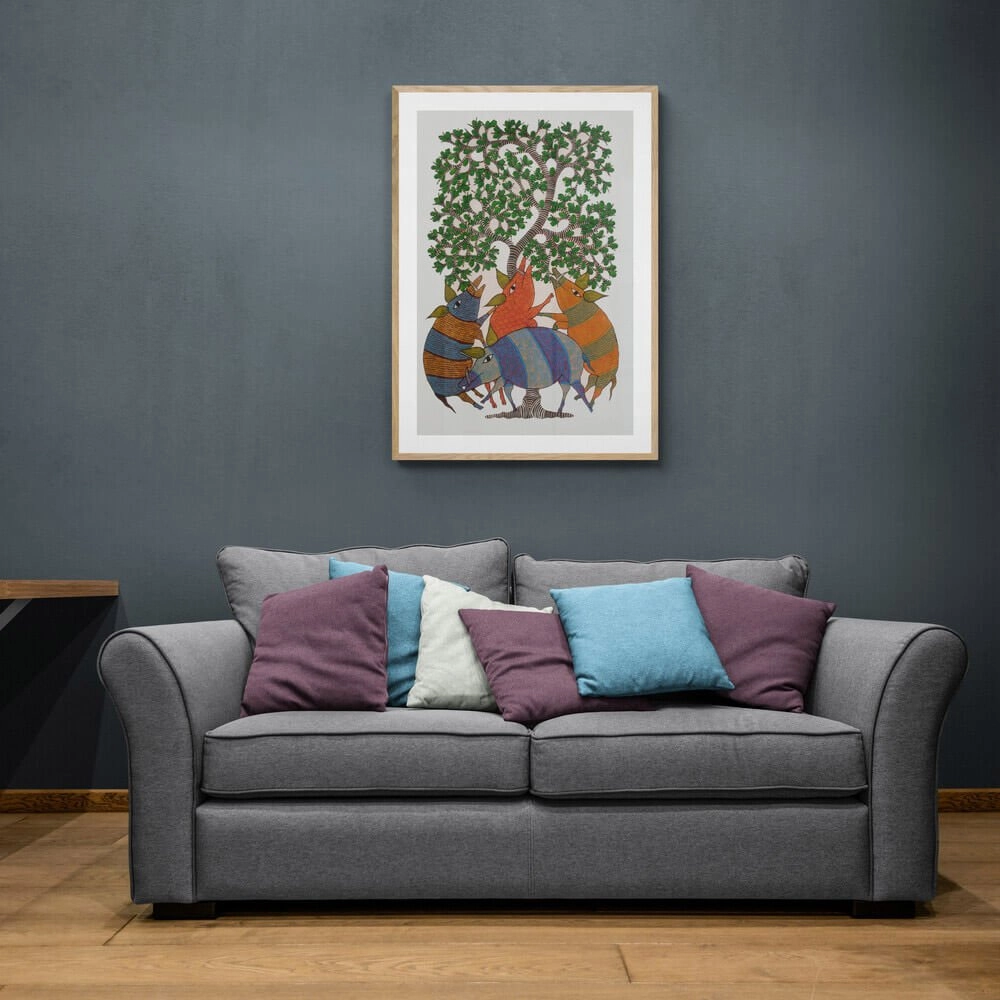 Wild-boar-family-Canvas-Painting