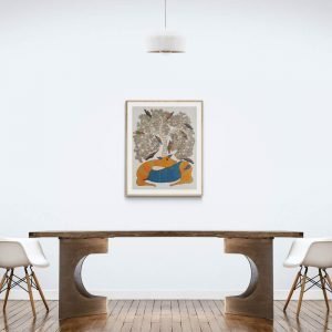 Wild-deer-resting-under-a-tree-canvas-painting