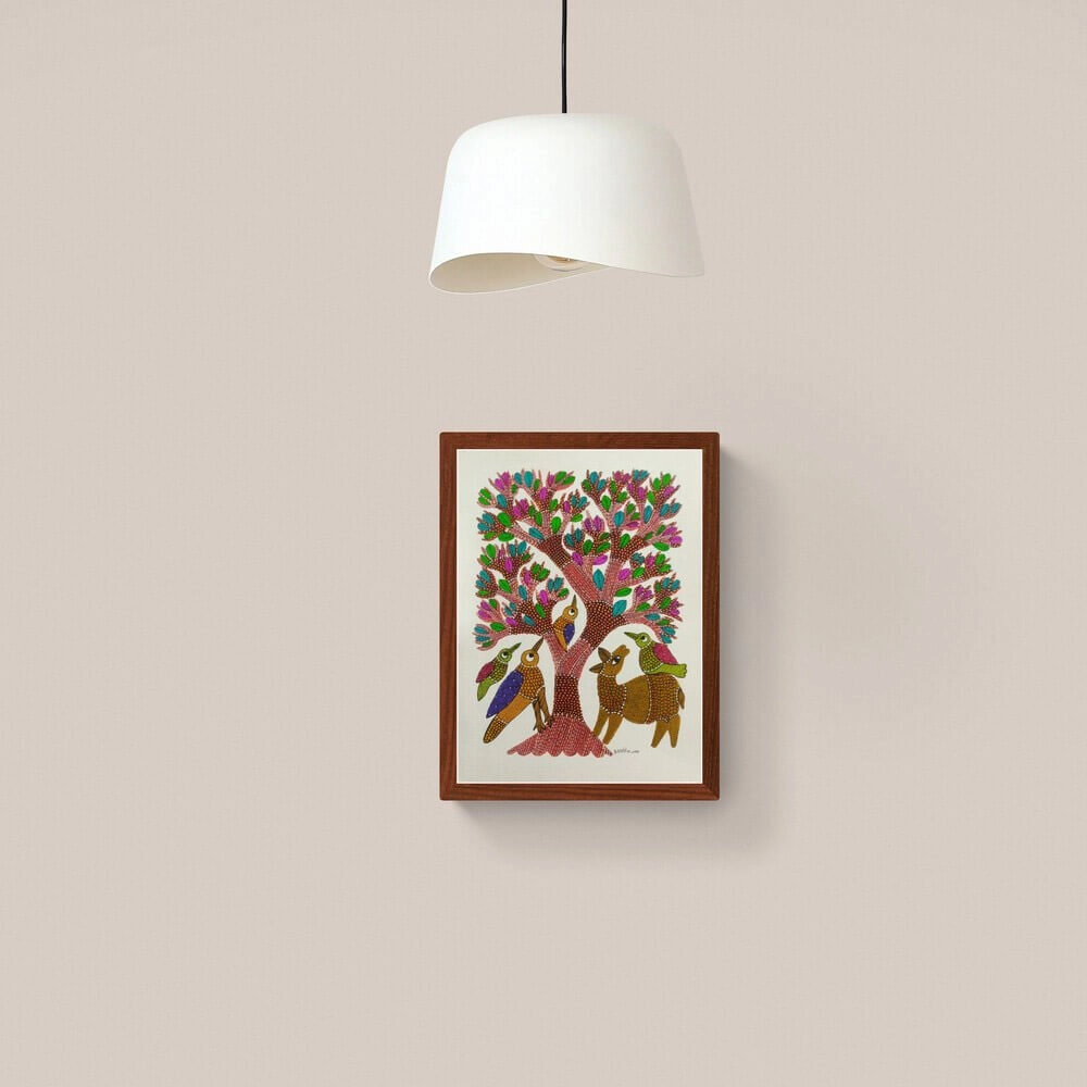 Animals in the Wild Gond Painting