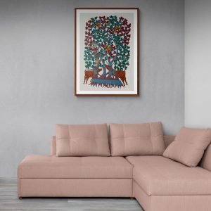 Animals under a tree Acrylic Painting