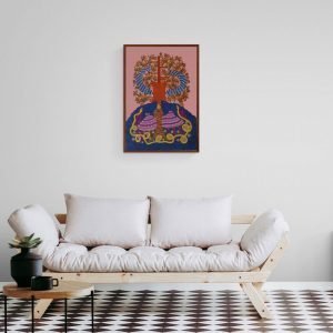 Bana surrounded by Wild animals tribal painting