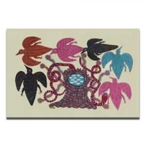 Birds and nest Bhil art