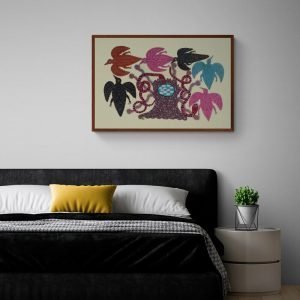 Birds and nest canvas painting