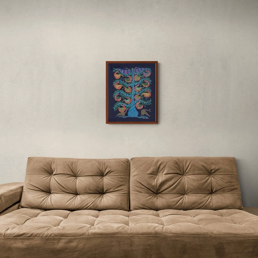 Birds on a tree Pithora painting