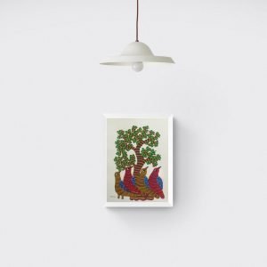 Birds resting under a tree tribal painting