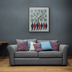 Birds under the Tree Gond Paintingjpg