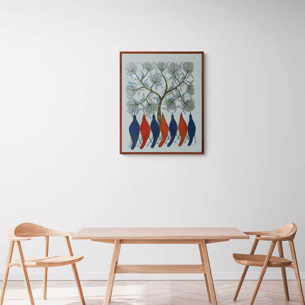 Birds under the Tree Tribal Art