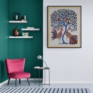 Colourful Birds Gond Painting