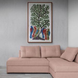 Colourful Birds and tree gond art