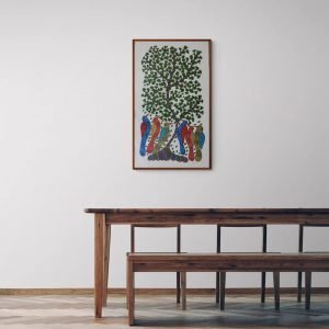 Colourful Birds and tree gond painting