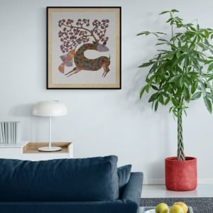 Deer Running in the Wild Gond Art