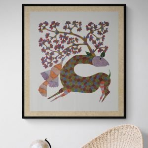 Deer Running in the Wild Tribal Painting