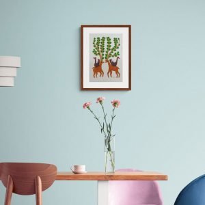 Deer and Bird Gond painting