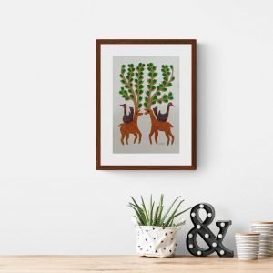 Deer and Bird Paper painting