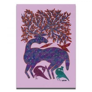 Deer and Birds Bhil Art