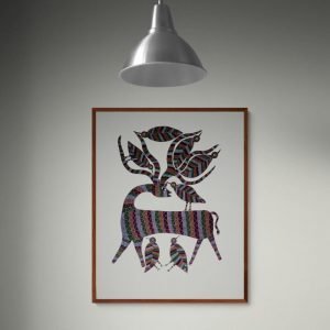 Deer and Birds Bhil painting