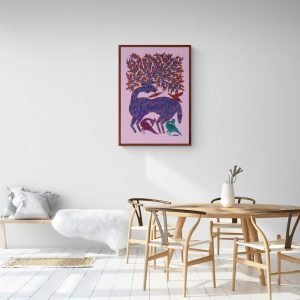 Deer and Birds Canvas Painting