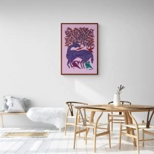 Deer and Birds Canvas Painting