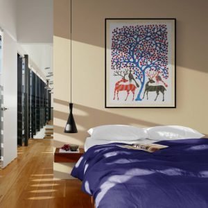 Deer and Birds Gond Painting