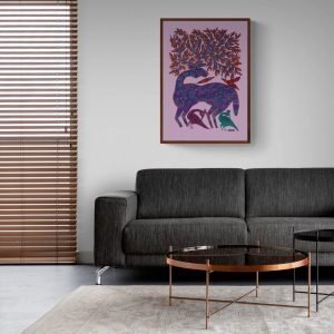 Deer and Birds acrylic Painting