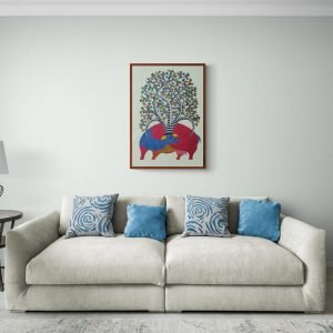 Deer embeded in nature canvas painting