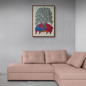 Deer embeded in nature painting