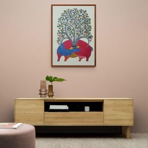 Deer embeded in nature tribal painting