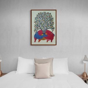 Deer embeded in nature wall decor