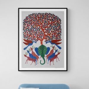 Elephant Deer and Birds Home Decor