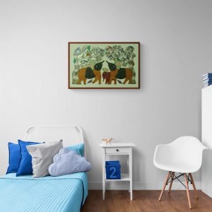 Elephant Family in the wild canvas painting
