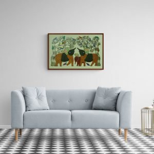 Elephant Family in the wild wall decor
