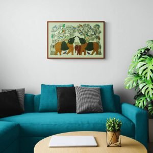 Elephant Family in the wild wall painting