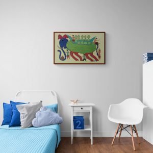 Elephant carrying water acrylic painting