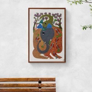 Elephants embed in nature Acrylic Painting