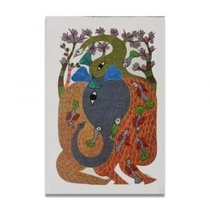 Elephants embed in nature Wall Painting