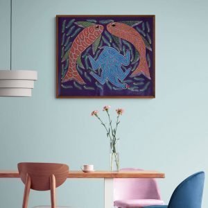 Fishes and Bird Pithora Painting