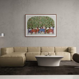 Grazing Deers Gond Art