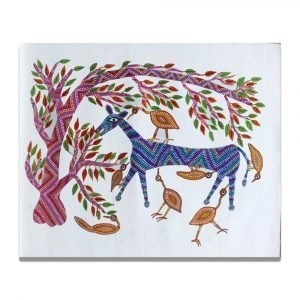 Horse and Birds acrylic painting