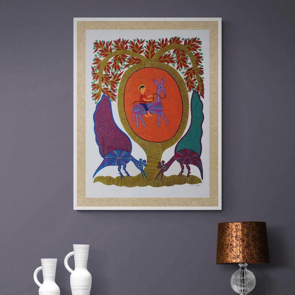 Horse rider in the wild Pithora Art