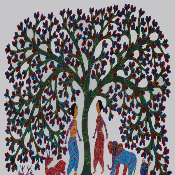 Land, Sky and Water - Gond Painting & Artwork - Tribal Art India