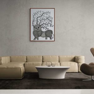 Lion in the forest canvas painting